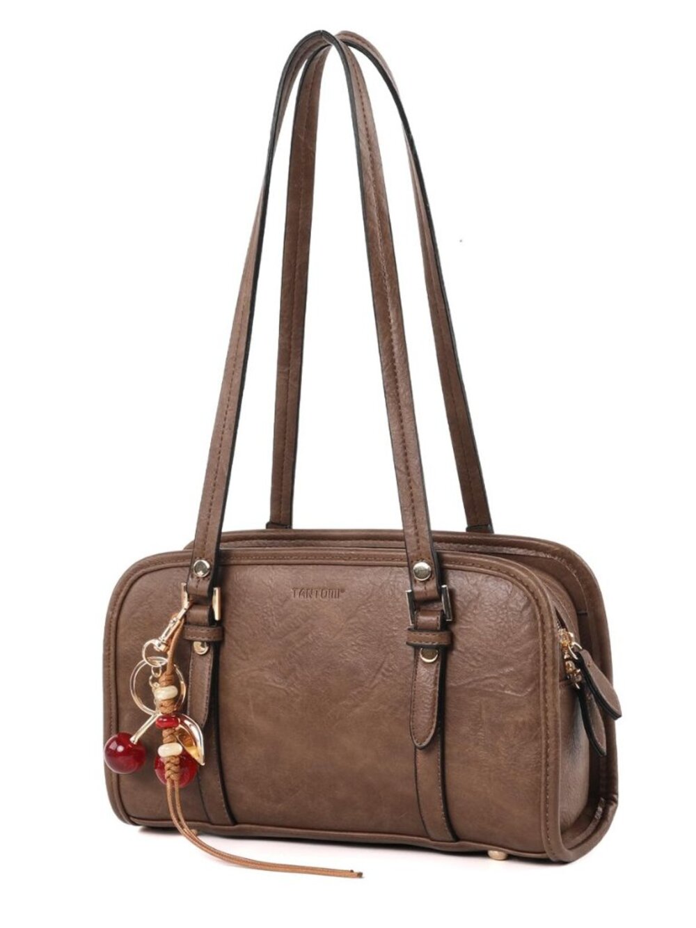 Shoulder Bag for Women PU Leather Handbags Purses with Cherry Charm